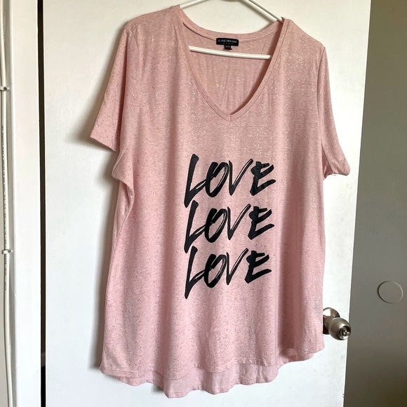 Lane Bryant “Love” Sparkle Graphic T-Shirt - Size 18/20 - Picture 2 of 12